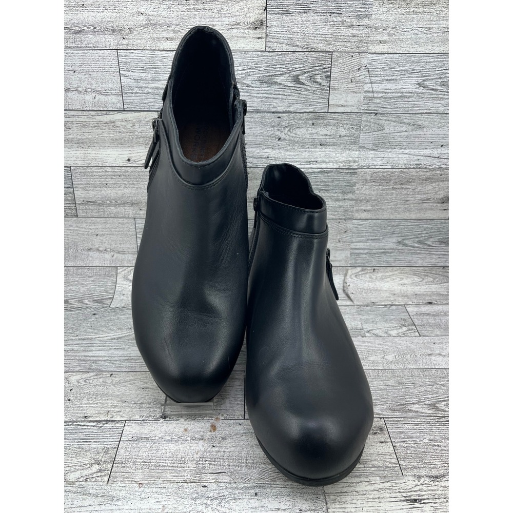 Rockport Works RK751 Women‎ Black Leather Safety Toe Ankle Boots Size 10W EH